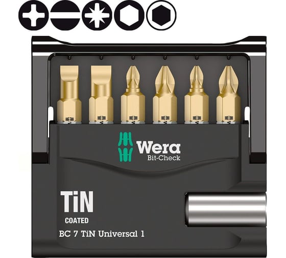 Набор бит Wera Mini-Check Tin Satz 6TLG/6 PCS WE-056285