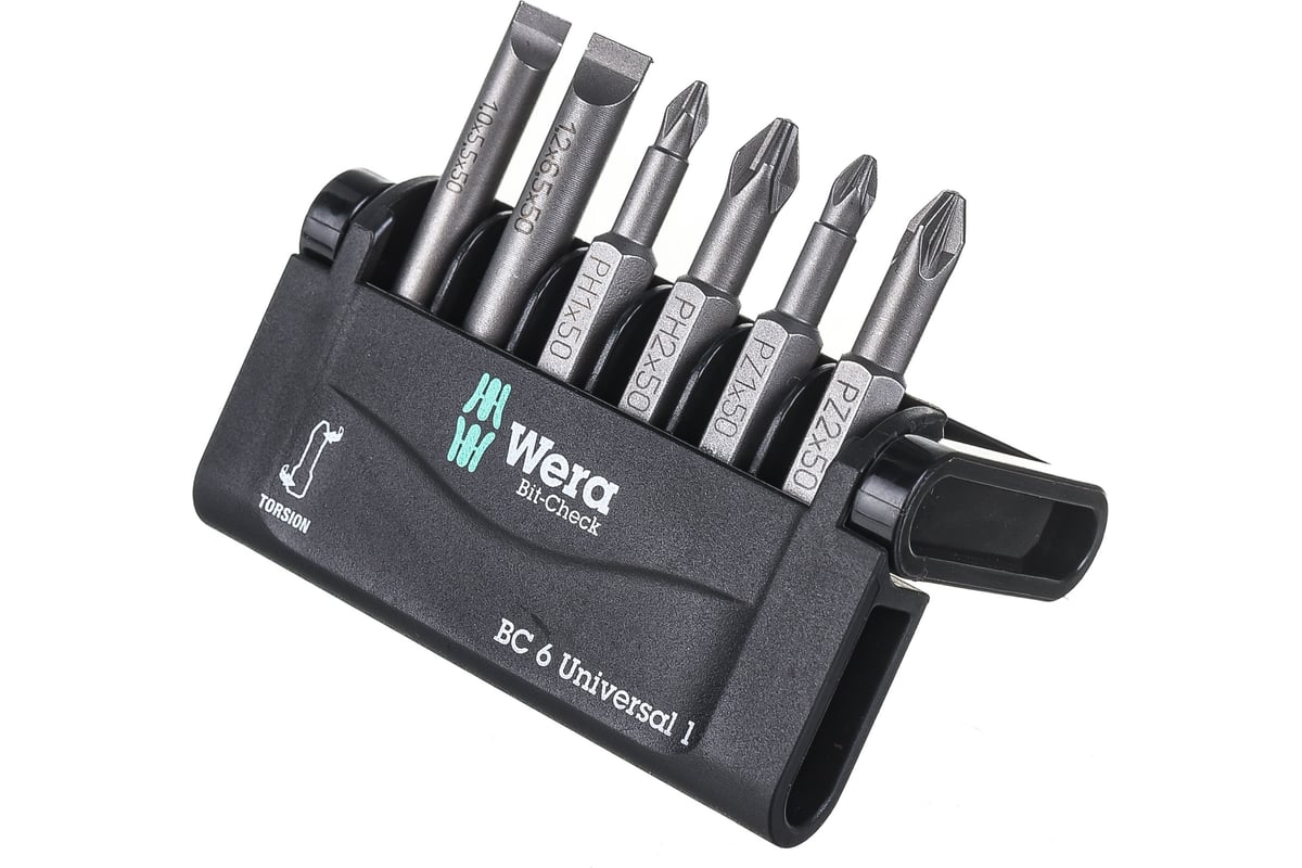 Набор бит Wera Mini Check 800/4Z+851/4TZ+855/4TZ 6 шт. WE-056474 ...