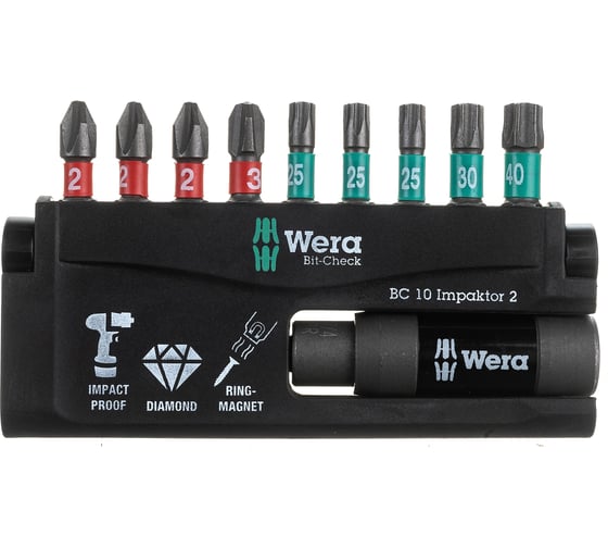 Набор насадок и держателей Wera Импактор 8751/67 -9/IMP DC 25 мм BITS WE-057682