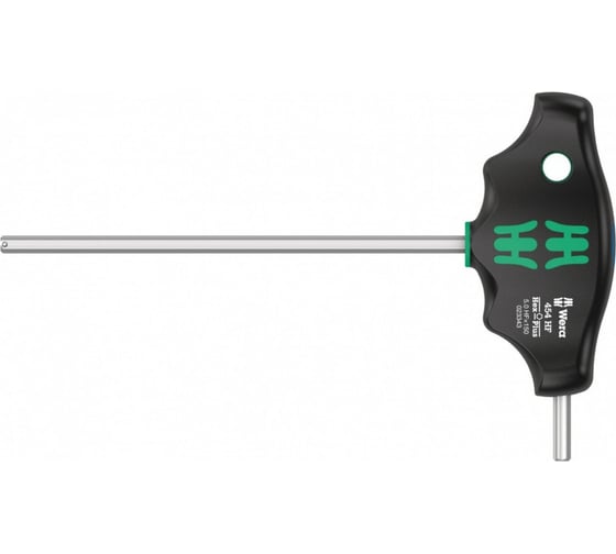 Отвёртка с внешним шестигранником WERA 454 Hex-Plus HF с Т-образной рукояткой с фиксацией, 5x150 мм, с дополнительным коротким рабочим концом WE-023343