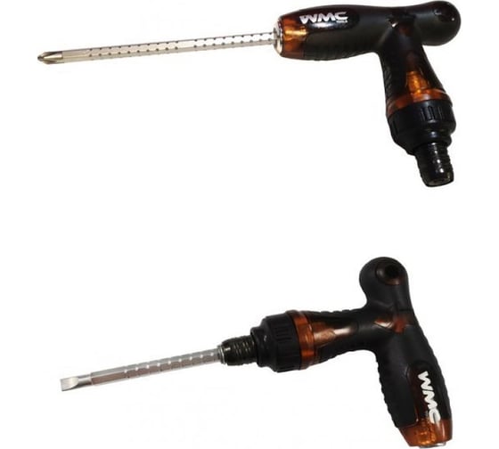 Отвертка WMC Tools WMC-8152LR T-образная телескоп. переставная 2в1, на пластиковом держателе WMC-8152LR 1