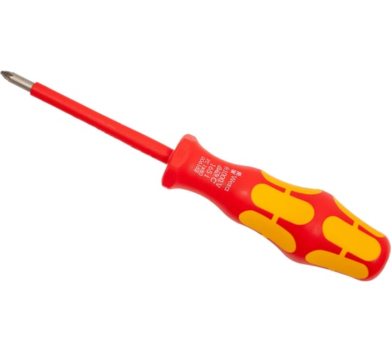 Крестовая отвёртка WERA 165 i PZ VDE SB PZ1x80 мм, на подвесе WE-100015 1