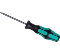 Крестовая отвёртка WERA 355 PZ SB PZ1x80 мм, на подвесе WE-100056