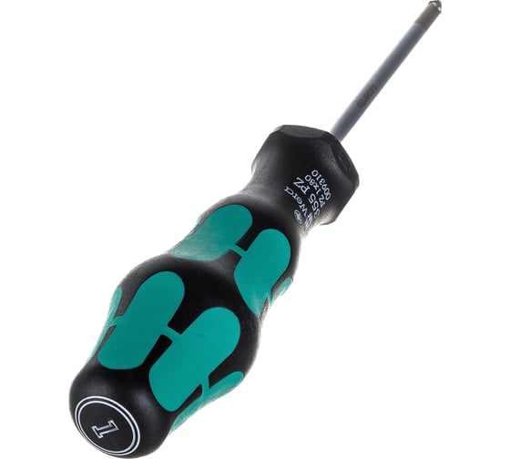 Крестовая отвёртка WERA 355 PZ SB PZ1x80 мм, на подвесе WE-100056