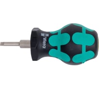 Короткая отвёртка для карбюраторов, шлицевая WERA 335 Stubby SL 3,5x0,6x24,5 мм WE-008840