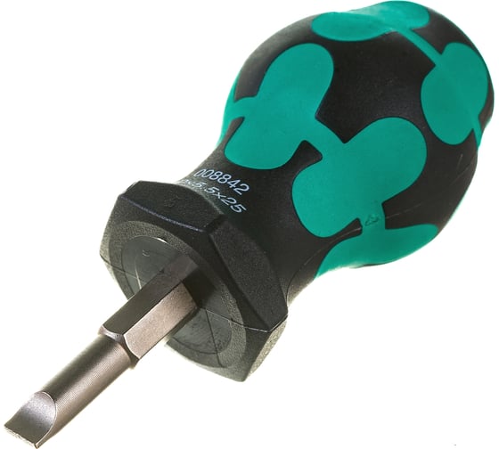Короткая отвёртка для карбюраторов, шлицевая WERA 335 Stubby SL 5,5x1,0x24,5 мм WE-008842