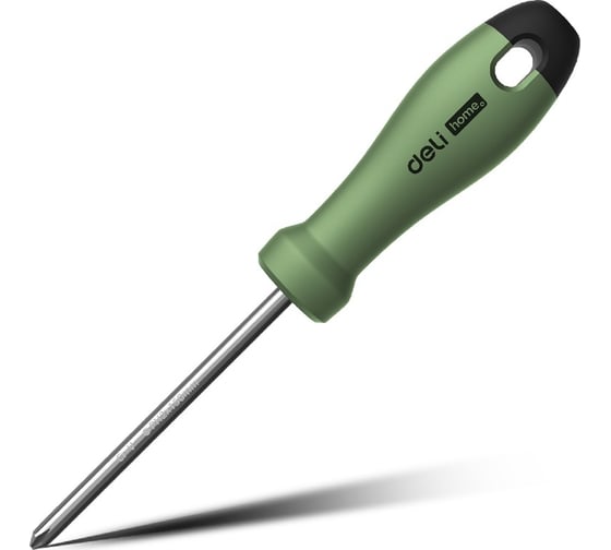 Крестовая отвертка Deli "Home Series Green" HT1206L PH2x150мм (Cr-V, Soft Touch рукоятка, эксклюзивный дизайн, подарочная упаковка) 130288 1