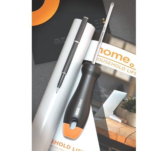 Крестовая отвертка Deli "Home Series Gray" HT1205C PH1x100мм (Cr-V, Soft Touch рукоятка, эксклюзивный дизайн, подарочная упаковка) 130290