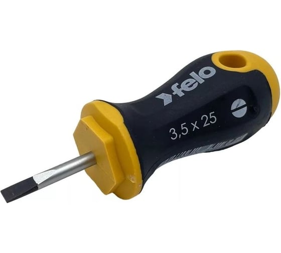 Плоская отвертка Felo Ergonic Stubby SL3.5x0.6x25 мм 46003510
