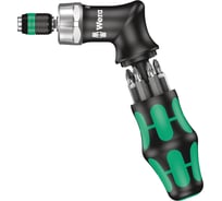 Реверсивная угловая отвертка WERA Kraftform Kompakt Pistol RA 4 с битами в футляре, 13 пр. WE-051031