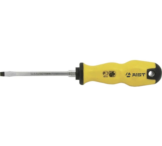 Шлицевая плоская отвертка AIST SL5.5 100мм силовая под ключ 810310055-X 00-00003436