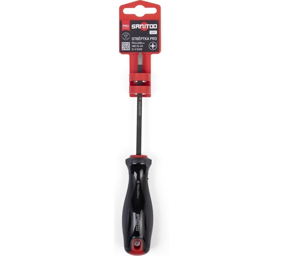 Отвертка Sanitoo PRO Diamond PZ1x100 мм, с алмазным покрытием 3212