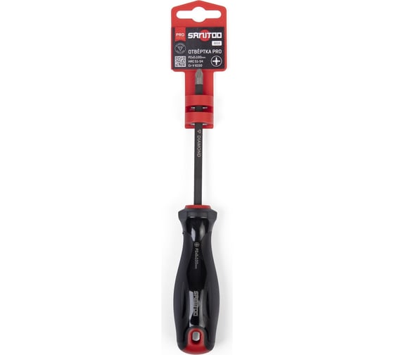Отвертка Sanitoo PRO Diamond PZ2x100 мм, с алмазным покрытием 3213