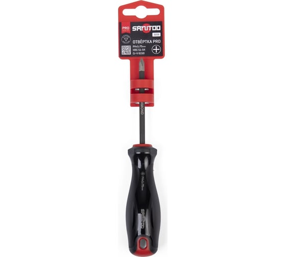 Отвертка Sanitoo PRO Diamond PH1x75 мм, с алмазным покрытием 3206
