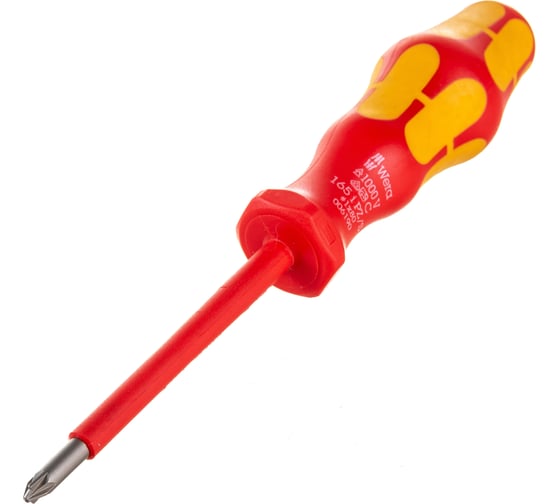 Крестовая отвертка WERA PlusMinus 165 i VDE, PZ/SL1x80 мм 1000V, на подвесе WE-100021