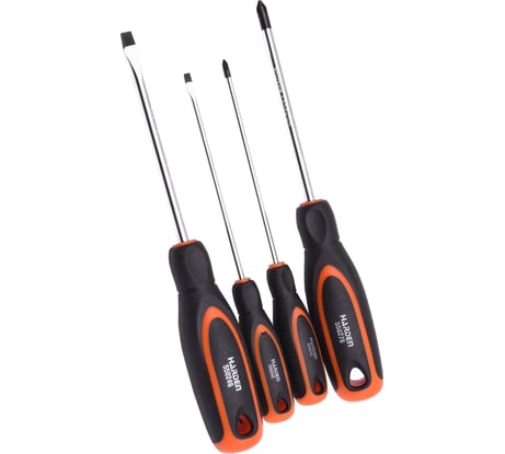 Набор профессиональных отверток HARDEN CrV, 2-компонентная рукоятка эргономик, 4 шт. 550394