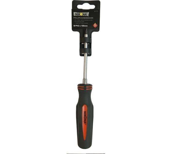 Крестовая отвертка NIKONA Cr-V с 6-гранной втулкой, PH2x100 22-774 1