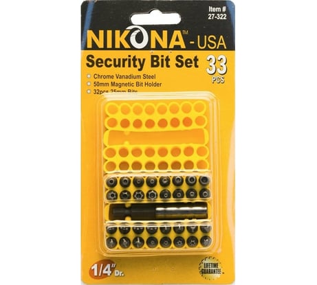 Набор насадок для отверток NIKONA 33пр 27-322
