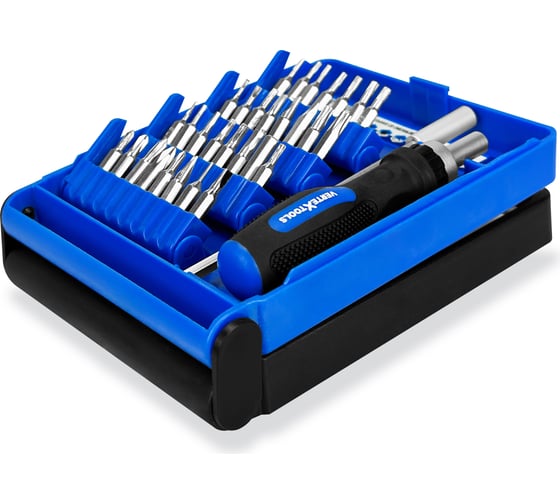 Отвертка универсальная со сменными вставками vertextools 33шт 0061-33