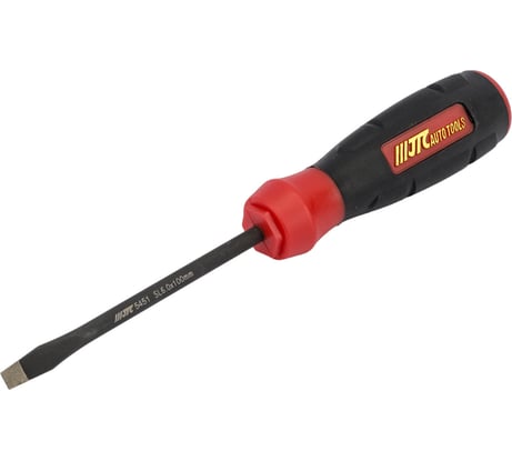 Отвертка шлицевая профессиональная JTC с противоскользящей рукояткой SL6.0x100 мм, 5451 805676
