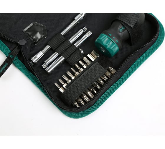 Отвёртки (набор) Sata 25пр. комбинир. с храповой рукояткой (чехол) 09342