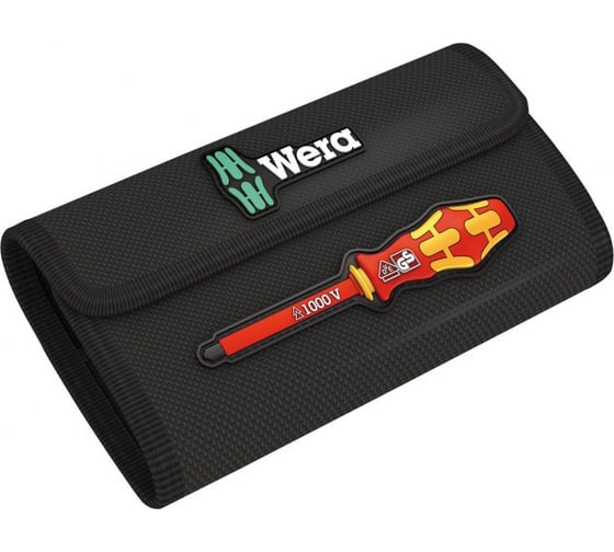 Набор с динамометрической отверткой  WERA Kraftform Kompakt VDE 15 extra slim 1, 1,2-3 Нм, 15 предметов WE-059291