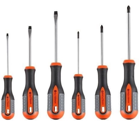Набор отверток STARTUL PROFI SL3x75, SL5x75, SL6x100, PH0x75, PH1x75, PH2x100, 6 шт. ST3047-6