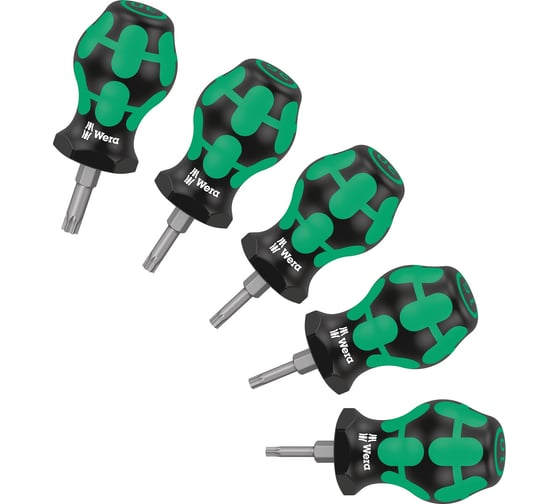 Набор коротких отверток WERA Stubby Set TX 1 TORX, TX 10/15/20/25/27 x 25 мм, 5 пр. WE-008876 1