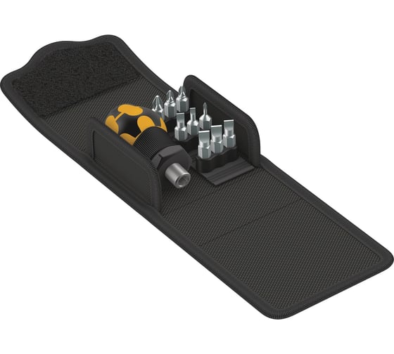Набор бит с короткой антистатической отверткой WERA Kraftform Kompakt Stubby ESD 1, 10 пр. WE-057472