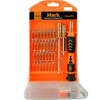 Отвертка Perfeo Mark с набором бит насадок 33 в 1 30013231