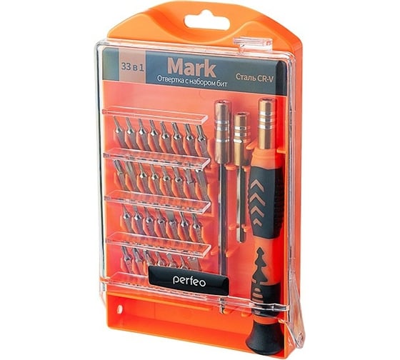 Отвертка Perfeo Mark с набором бит насадок 33 в 1 30013231