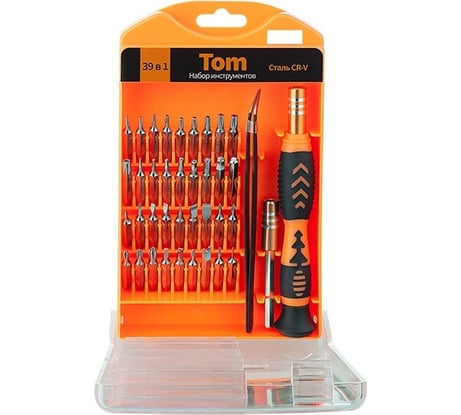 Отвертка с набором бит насадок 39 в 1 Perfeo Tom 30013232