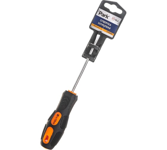 Шлицевая отвертка Park SL4 x100мм двухкомпонентная рукоятка OTV005DK 356005 1