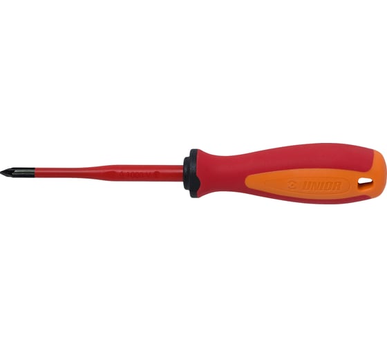 Отвертка Unior изолированная VDE 1000V, с утонченным жалом, PZ2х100мм 3838909240701
