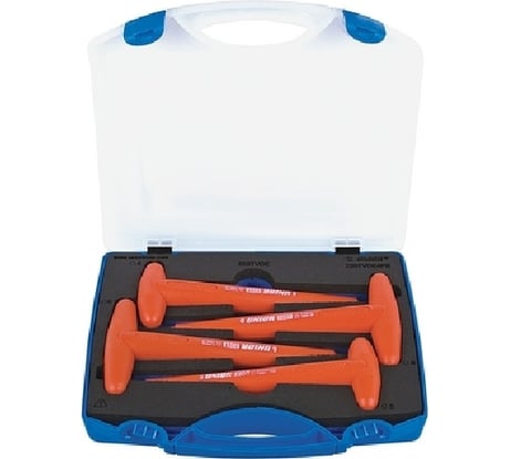 Набор шестигранных ключей Unior Т-образных, изолированных VDE 1000V, в кейсе, 4 пр. 3838909216485