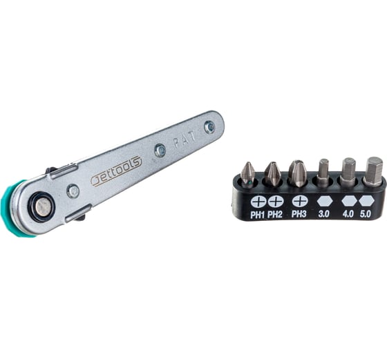 Набор бит с мини-трещоткой Jettools 1/4, 8 шт. W-2108