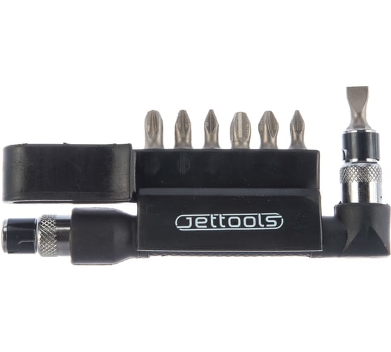 Набор бит с угловой отверткой Jettools 1/4'' 8шт W-6208