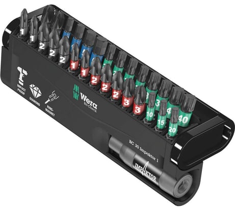 Набор насадок и держателей WERA Импактор 8755/ -9/IMP DC 25MM BITS WE-057690