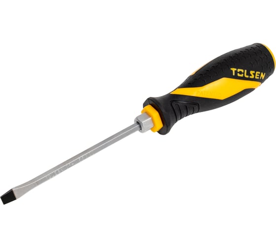 Отвертка шлицевая TOLSEN "GRIPro" Slotted 5,5 мм, 100 мм, силовая 20112