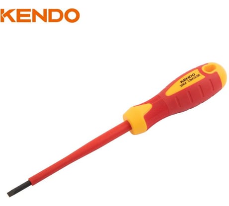 Отвертка диэлектрическая шлицевая KENDO VDE SL2.5x75 мм, 1000 В 20401