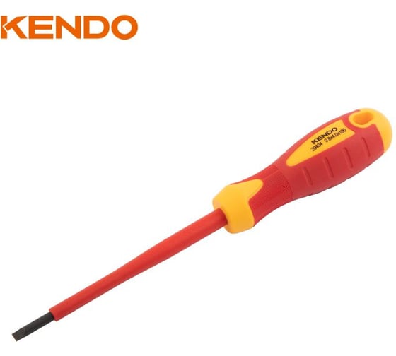 Отвертка диэлектрическая шлицевая KENDO VDE SL5.5x125 мм, 1000 В 20405
