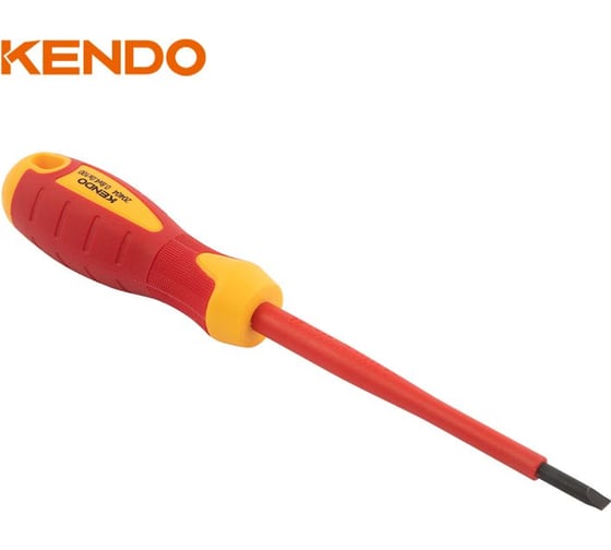 Отвертка диэлектрическая шлицевая KENDO VDE SL3.5x100 мм, 1000 В 20403