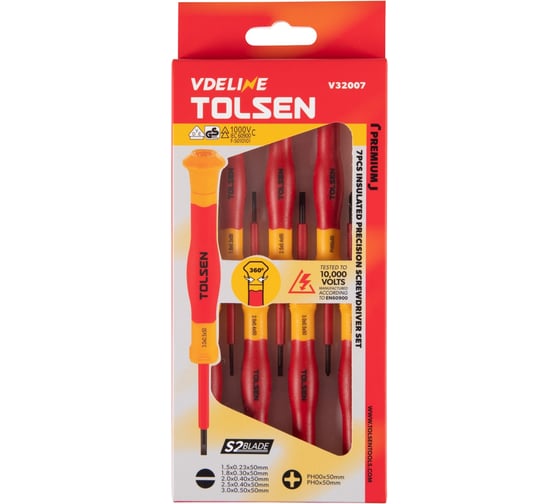 Набор прецизионных диэлектрических отверток TOLSEN 7 предметов V32007