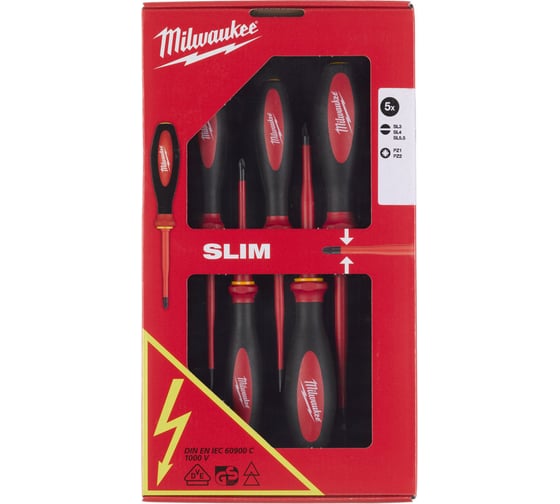 Набор изолированных тонких отверток Milwaukee VDE 4932471452 1