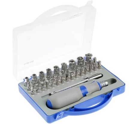 Набор бит с держателем ТУНДРА для точных работ, CrV, 41 предмет 4121907