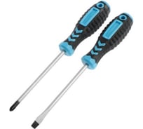 Набор отверток TUNDRA PH1/SL5 х 100 мм, CrV, обработка сатин, 2К рукоятка, намагниченное жало 1858747