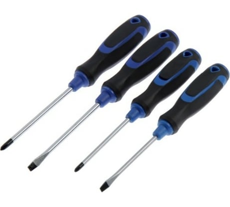 Набор отверток TUNDRA 4 шт магнит, 2К рукоятка 1858744