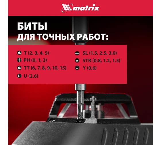 Универсальный набор для точных работ 22 в 1 MATRIX сталь CrV 13566