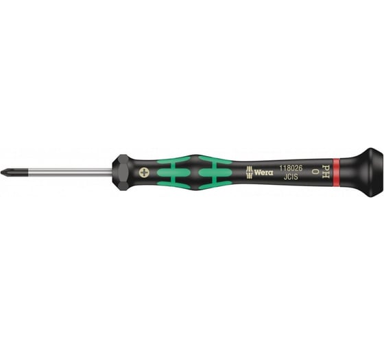 Отвёртка крестовая прецизионная WERA 2050 PH Kraftform Micro PH0x40 мм WE-118026 1