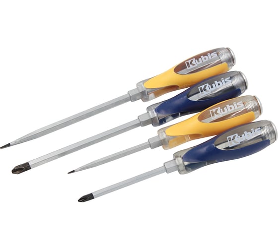 Набор ударных отверток KUBIS PH2x100, 3x150, SL6x100, 8x150 мм, 4 шт. 02-08-4004